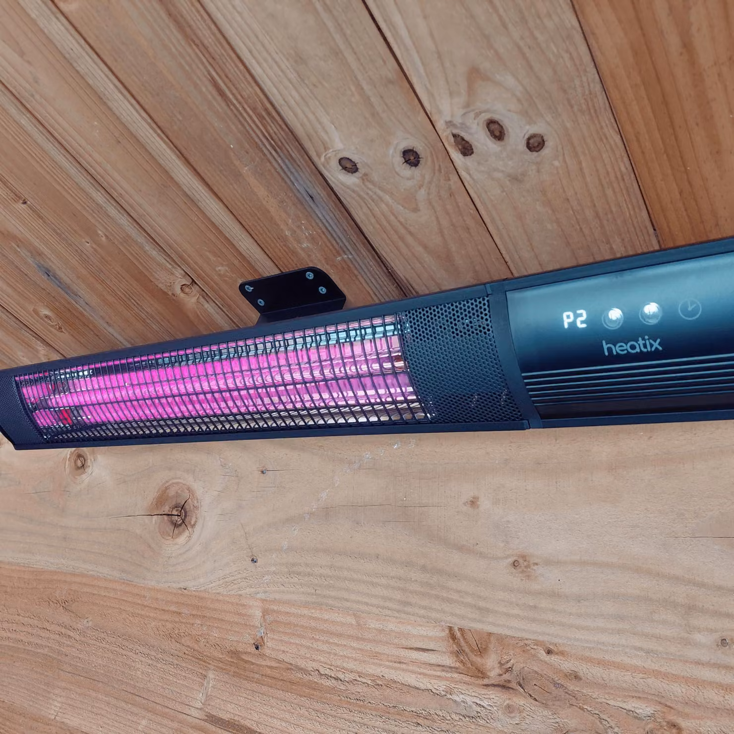 Stufa da parete a infrarossi per riscaldamento ambientale - Potenza 2000 W - Elementi riscaldanti in fibra di carbonio, finitura rosa oro