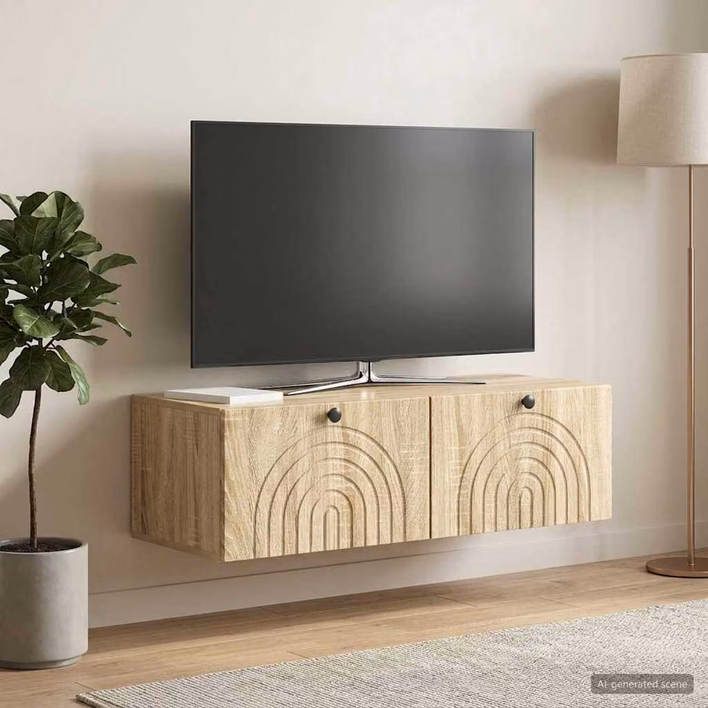 vidaXL Mobile Porta TV da Muro Rovere Sonoma Marrone L 98 cm x P 41 cm x H 30 cm