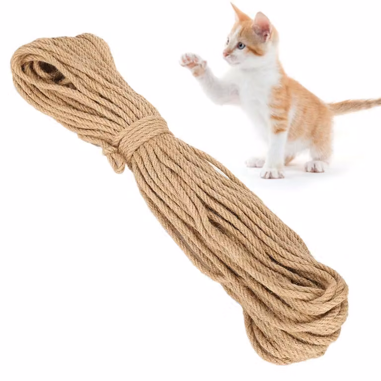 Corda in sisal resistente per tiragraffi, giocattoli fai da te per gatti, tiragraffi, articoli per animali domestici, 6 mm, 50 m
