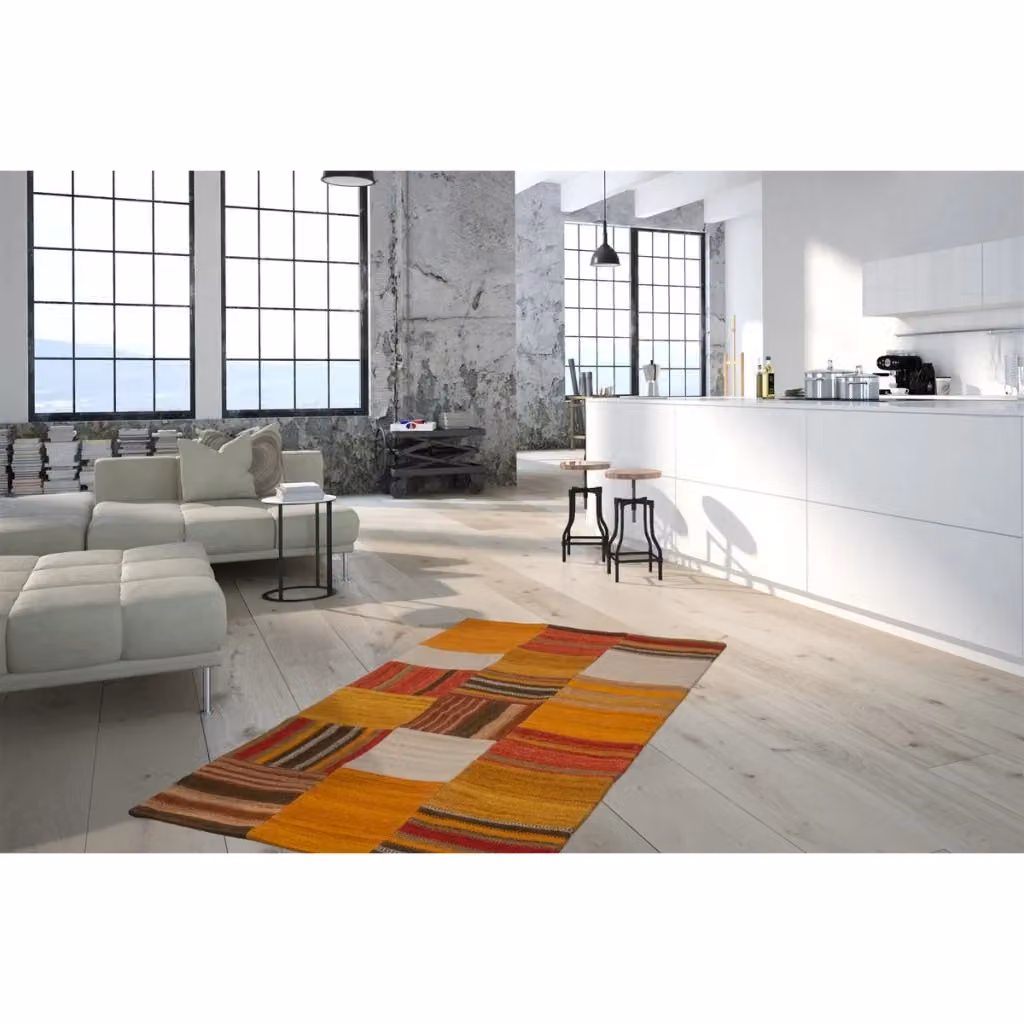 Tappeto Kilim Patchwork Kendra Home in Lana e Cotone Multicolore – 2