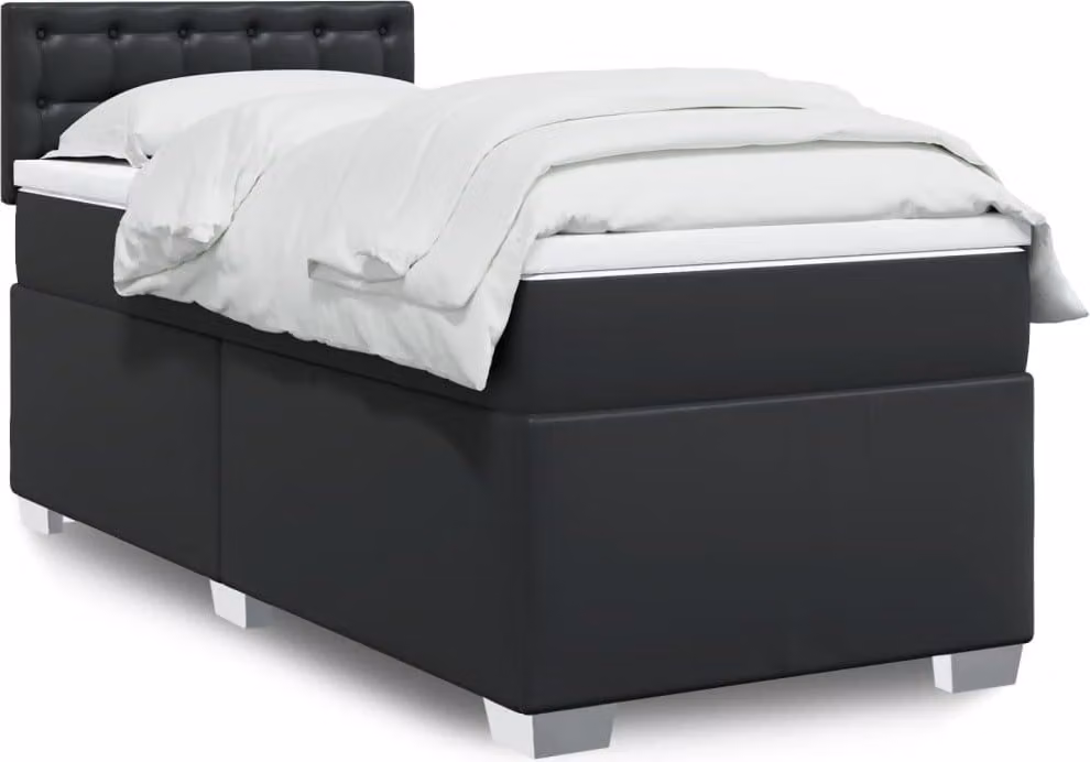 Maison Exclusive - Giroletto a Molle con Materasso Nero 90x190 cm in Pelle finta