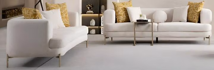 Edle Weiße Sofagarnitur Polstercouch Stilvoller 3-Sitzer Textilsofas