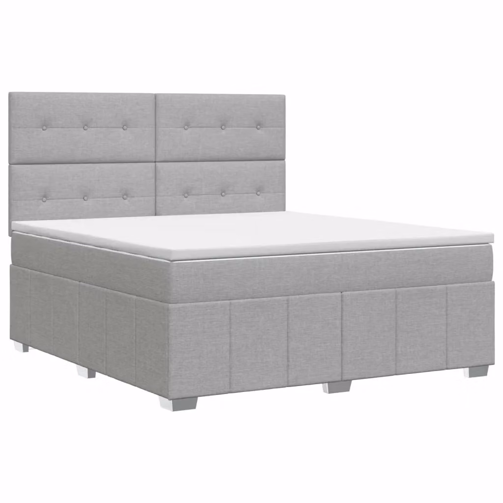 Letto box spring con materasso vidaXL Grigio Chiaro L/P: 160 x 200 cm – 2