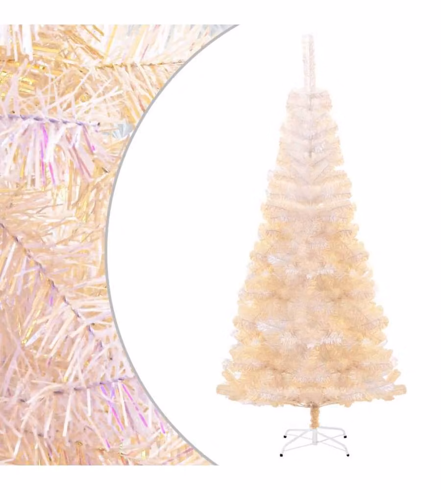 Albero di Natale Artificiale Punte Iridescenti Bianco 240cm PVC