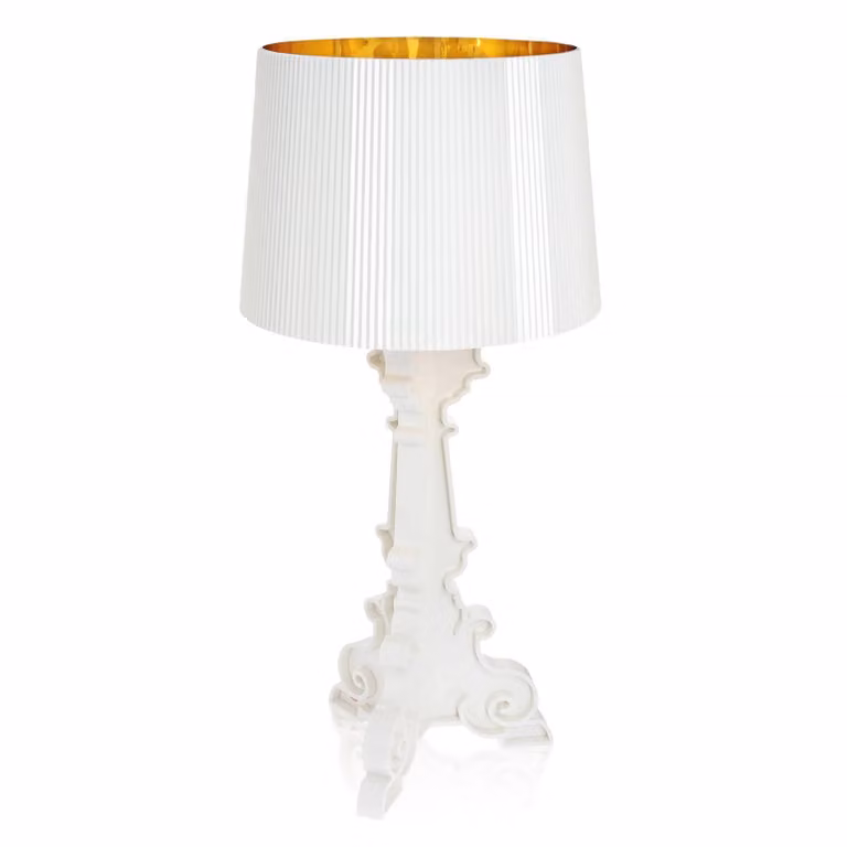 Kartell Lampada da tavolo di design Bourgie, dimmerabile, Bianco / Opale, Soggiorno / Sala da pranzo, Plastica, Design, Lampada da tavolo