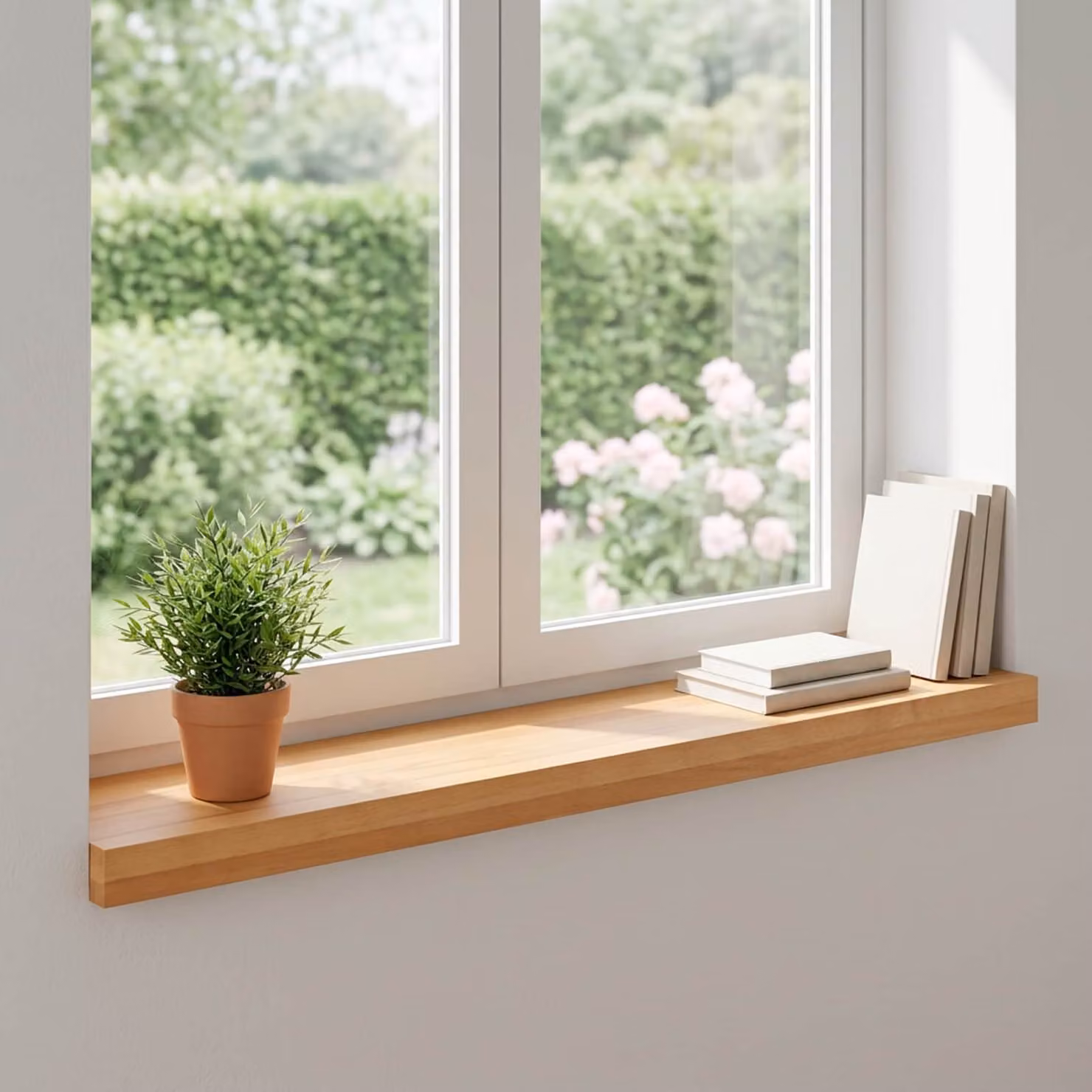Set di 2 soglie per finestre vidaXL in legno marrone, L 70 x P 20 x H 2 cm