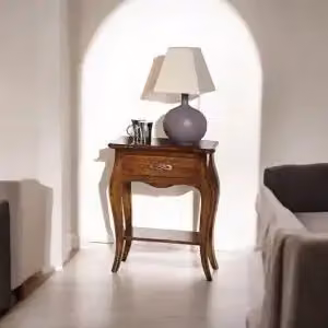 Comodino in legno massiccio stile arte povera KIVIO colore noce scuro – 2