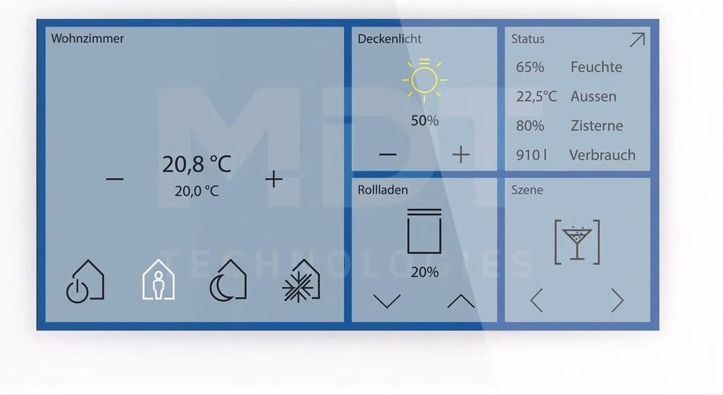 MDT KNX Glastouch Smart 6 pollici, KNX Secure, bianco, 1 pezzo.