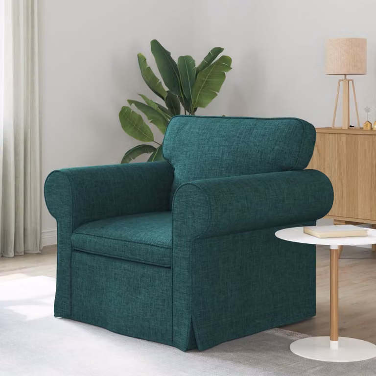 Divano moderno vidaXL in tessuto verde con struttura in metallo e coperture rimovibili L/P/H: 95 x 82 x 80 cm