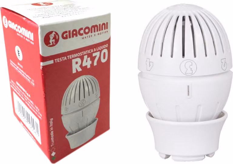 Testa termostatica Giacomini R470 con sensore di liquido, Clip Clap, R470X001