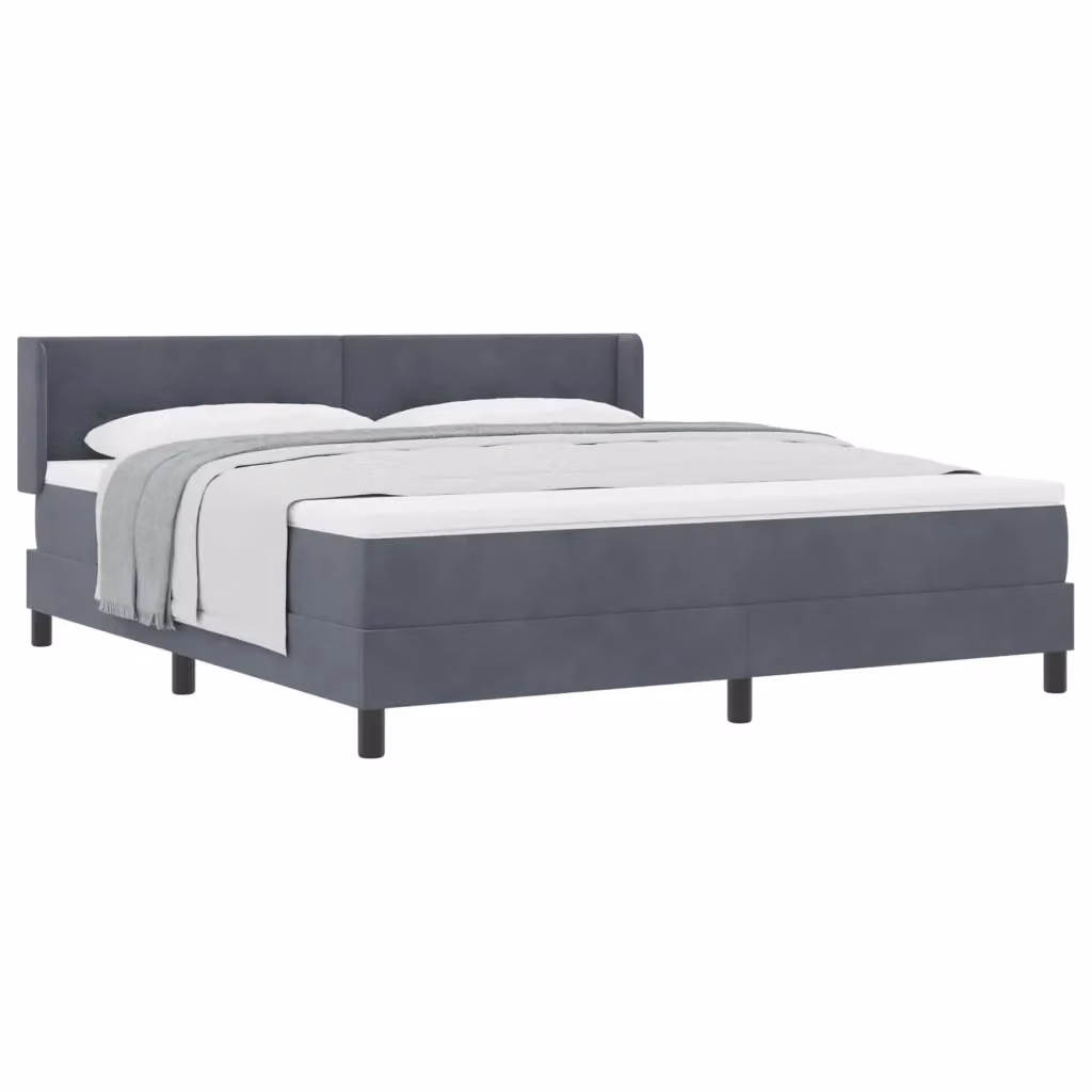 Letto ibrido con testiera in velluto vidaXL Grigio L: 180 cm, P: 200 cm, H: 203 cm – 2