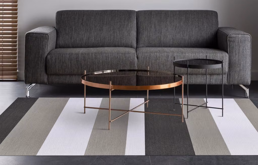 Tappeto Storesdeco a righe grigio in poliestere antiscivivolo L: 140 cm, P: 200 cm – 2