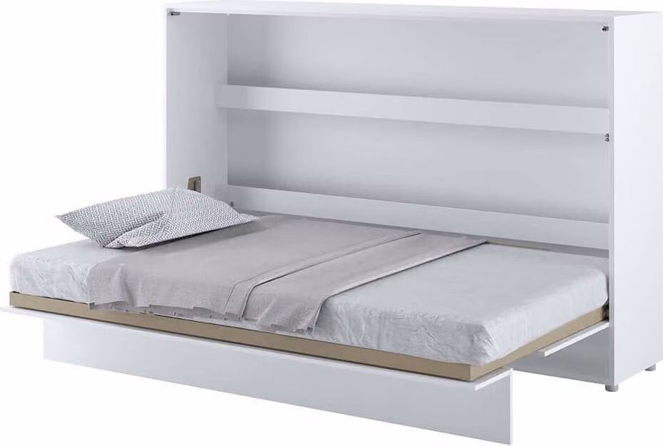 Letto a parete Armadio letto BED CONCEPT BC-05 Orizzontale 120x200 BIANCO HIGH GLOSS Letto a scomparsa a parete, letto a scomparsa per armadio, armadio con letto a scomparsa integrato, letto funzionale incl. rete a doghe