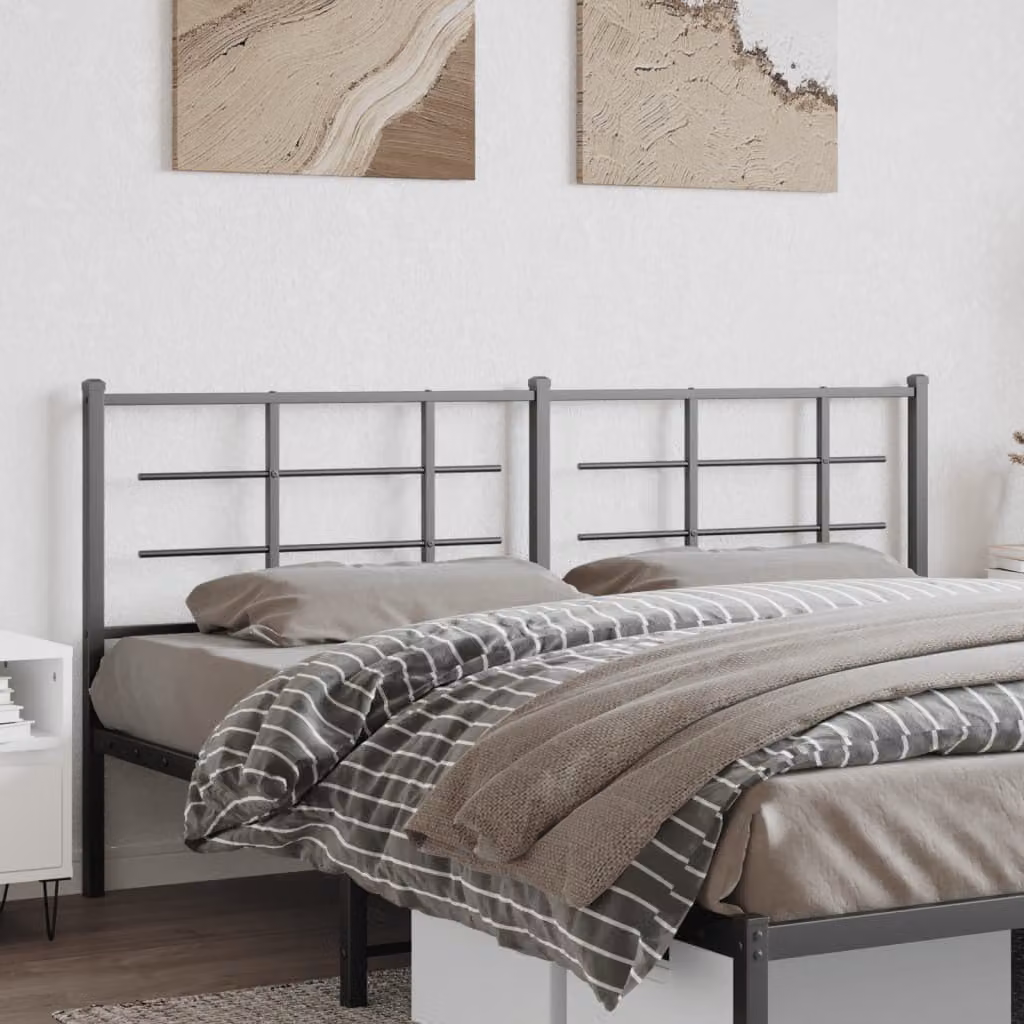 Testiera di ricambio vidaXL in metallo nero laccato per letto 180x200 cm