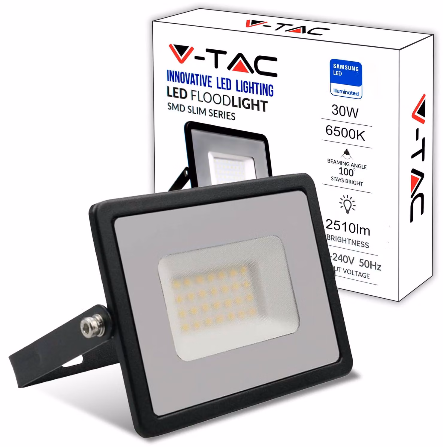 Faretto LED da esterno, 30 W, 2510 lumen, grado di protezione IP65, alluminio, luce bianca fredda, 6500 K