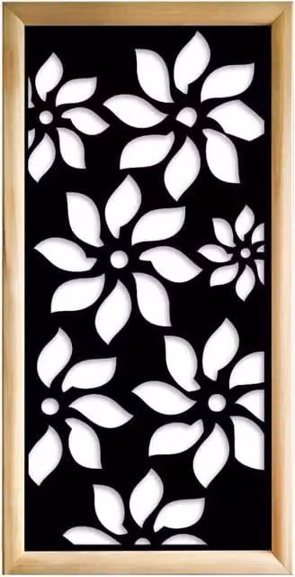 Moduli Decorativi Floreali Signorbit in Legno e PVC Nero, L 73 cm x H 148 cm