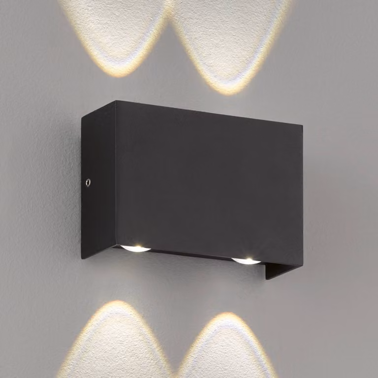 FISCHER & HONSEL Applique da esterni a LED Tokio, Nero, Metallo, Applique LED da esterni