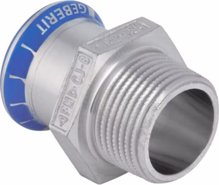 Geberit pezzo di transizione Mapress d 22mmxR 1/2, labs-f, m AG, acciaio inox