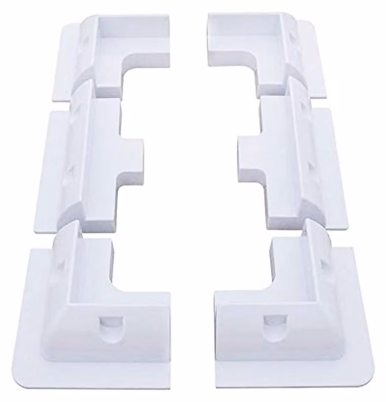 Kit di montaggio per pannelli solari in ABS, 6 pezzi, senza necessità di foratura, colore bianco