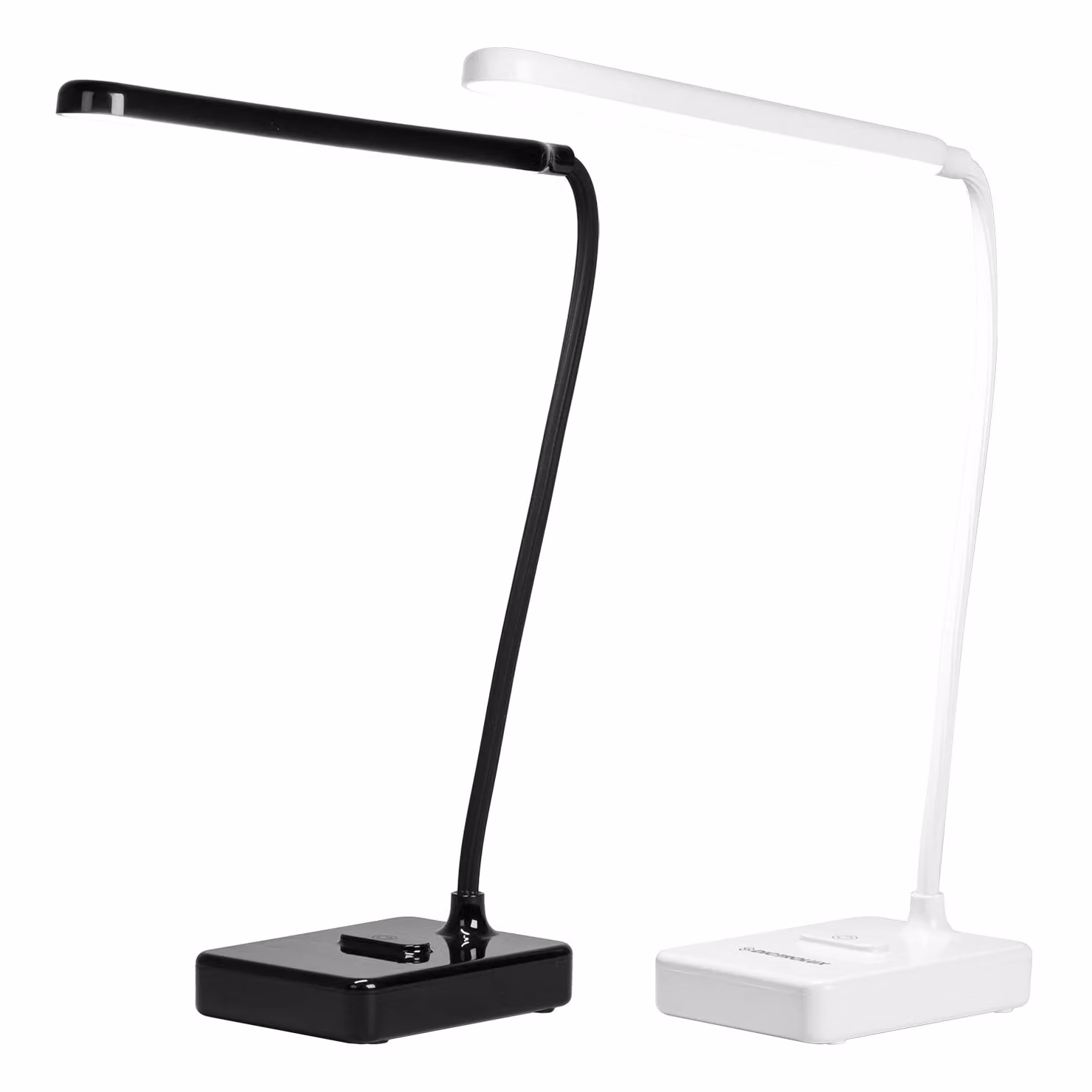 DICTROLUX Lampada da Scrivania LED con Stand per Smartphone e Ricarica USB, Regolabile e Dimmerabile, Bianca