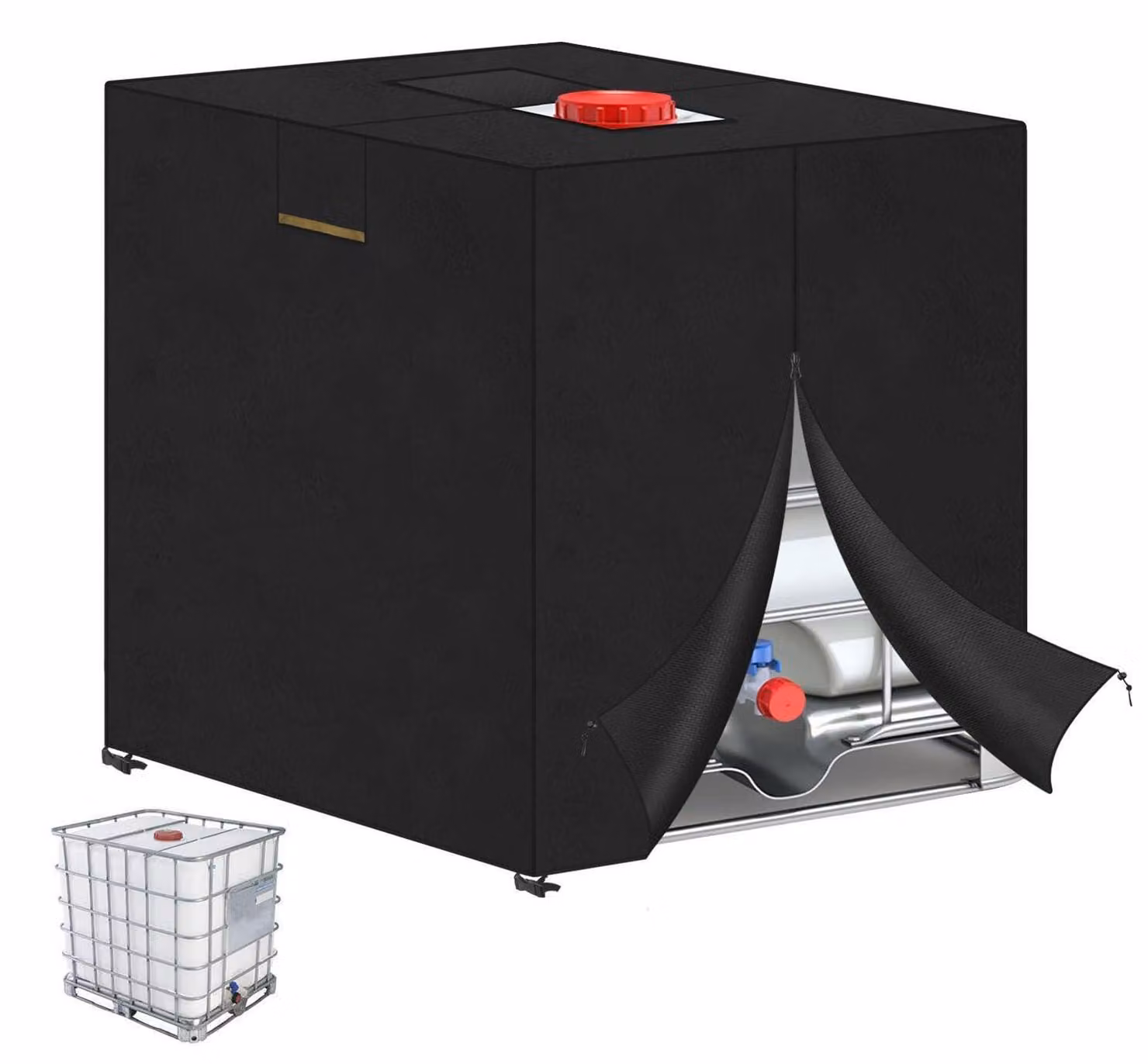 Copertura per serbatoio IBC da 600 litri, resistente ai raggi UV, dimensioni 120x80x100 cm, realizzata in poliestere Oxford, impermeabile