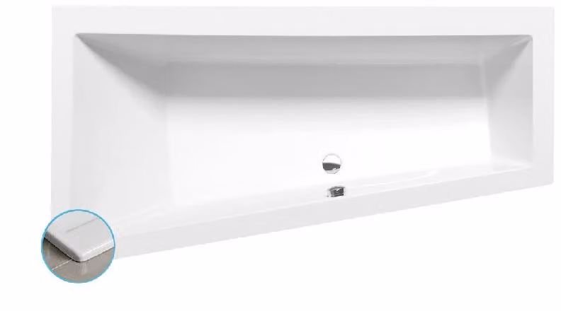 Vasche da bagno Polysan - Vasca asimmetrica Andra Slim L, 1700x900x450 mm, bianco 81111S