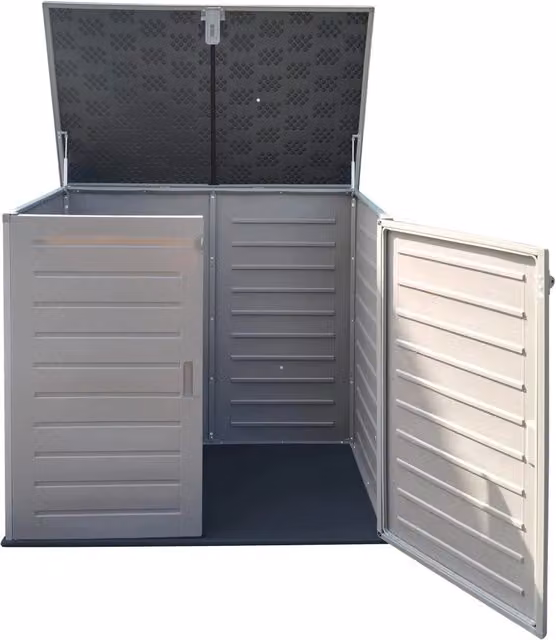Baule da Esterno 140x82x121 cm in Polipropilene Grigio
