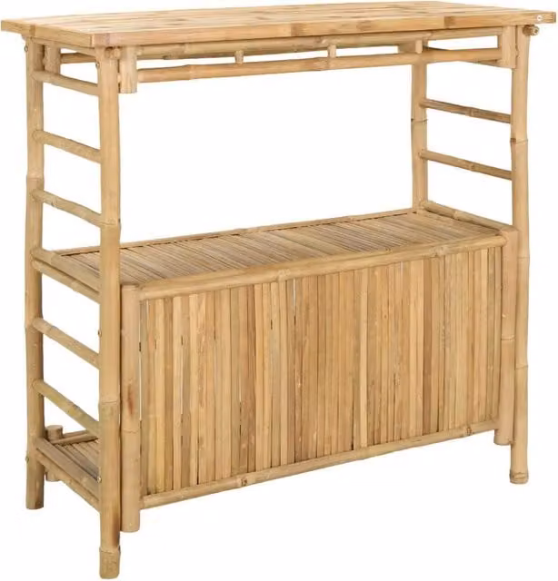 Tavolino da Giardino | Tavolo da bar da esterno Naturale 110 x 50 x 105 cm Bamb¨´