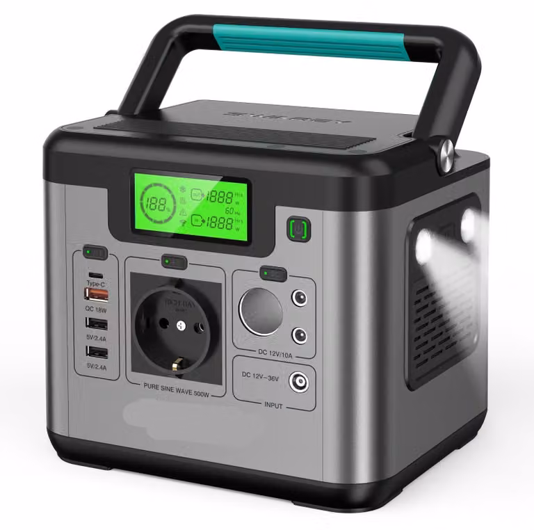 Centralina portatile – Generatore di corrente – Alimentazione di emergenza – Power bank – Batteria per campeggio – Capacità di 518 Wh