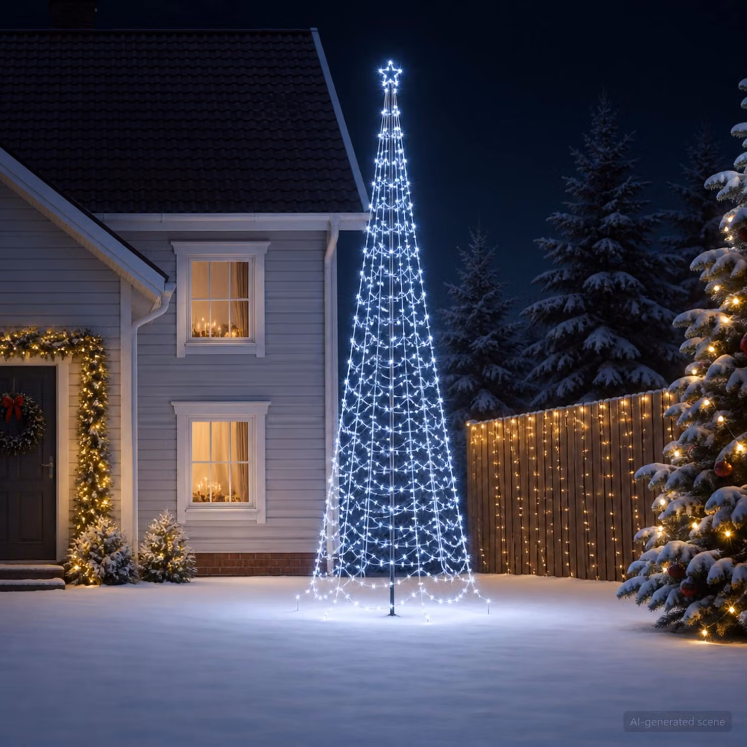 vidaXL Albero di Natale a spirale LED con picchetto EKENAS 400 cm