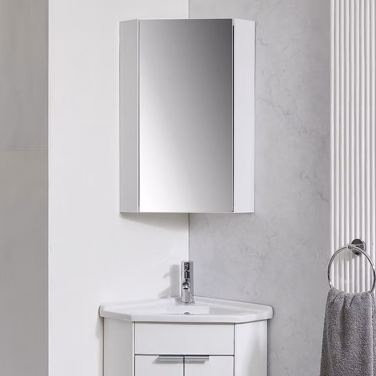 Mobile Bagno Angolare a Specchio - Salvaspazio - Design Moderno - Cluo