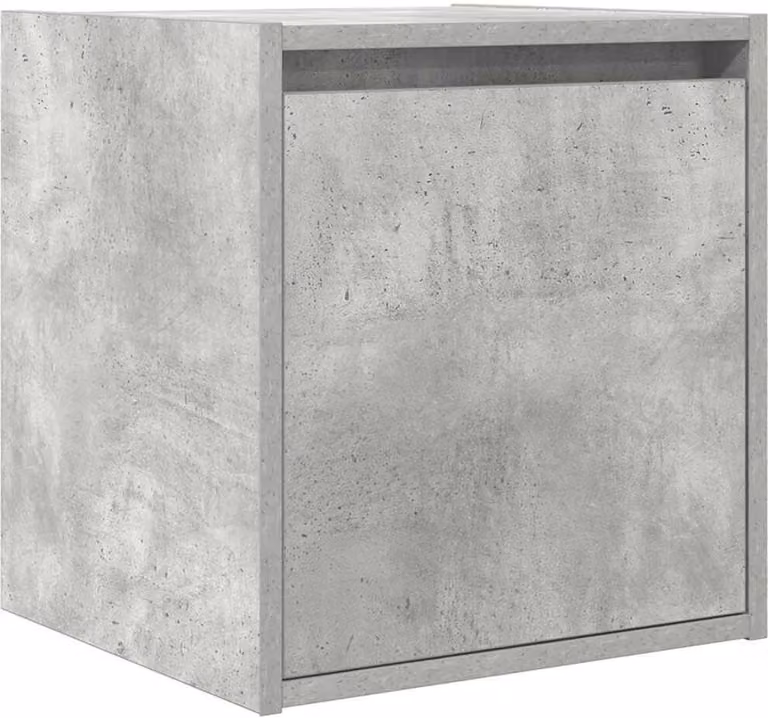 Comodino a Muro Grigio Cemento 38x34x40 cm