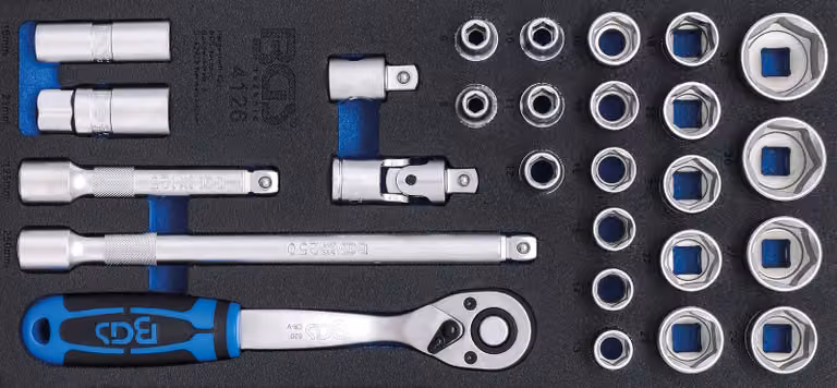 Set di chiavi a bussola 1/2 27 pz. 1/3 inserto per cassetto