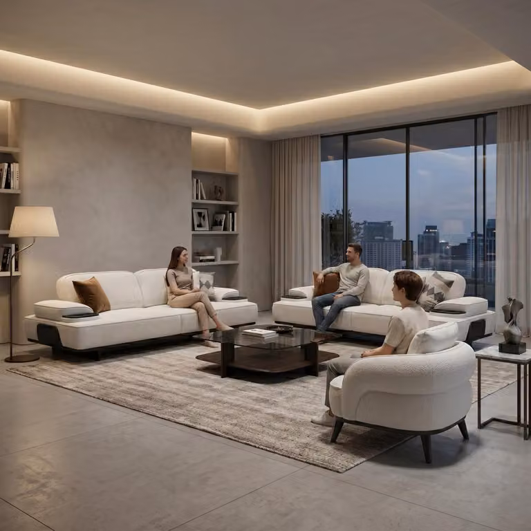 Divano, poltrona, bianco, moderno, elegante, set di divani e poltrone
