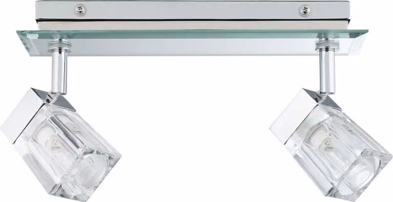 Paulmann WallCeiling Trabani, lampada da parete/soffitto, grado di protezione IP44, 2 x 20W, attacco G9, cromo/trasparente, 230V, metallo/vetro