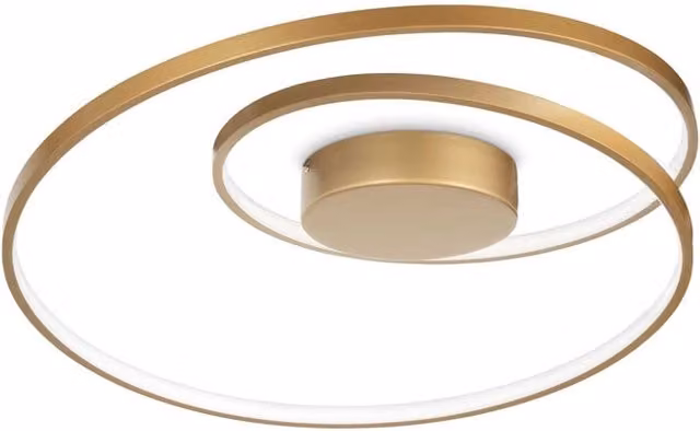 Plafoniera Moderna Ideal Lux Oz in Metallo Ottone e Bianco con LED Dimmerabile Luce Calda 3000K