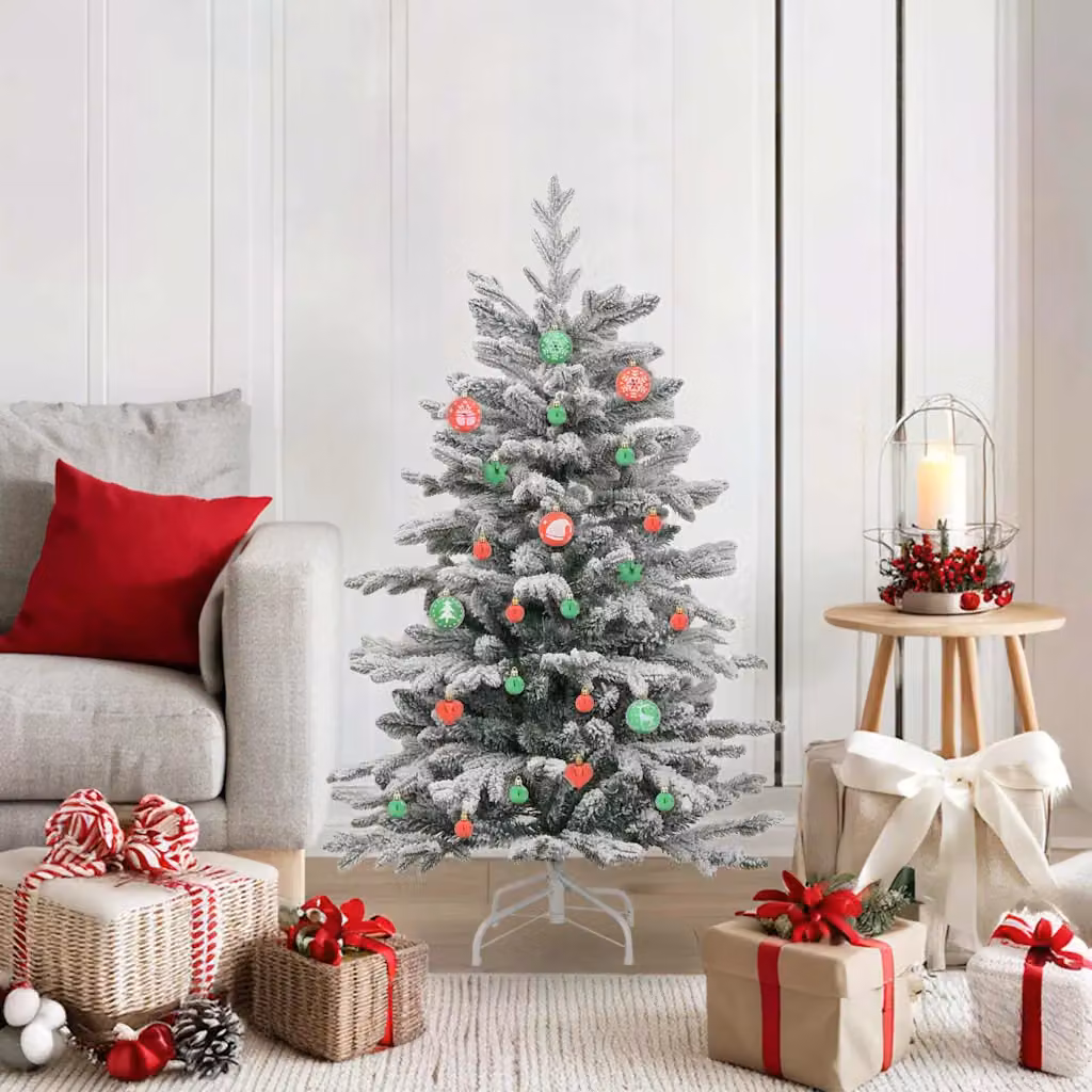 vidaXL Set di 40 palline di Natale moderne in plastica, colori rosso, verde e oro, diametro: 6 cm