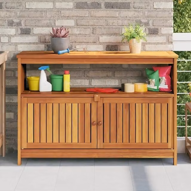 Tavolo Consolle da Giardino 110x35x75 cm Legno Massello Acacia 319697
