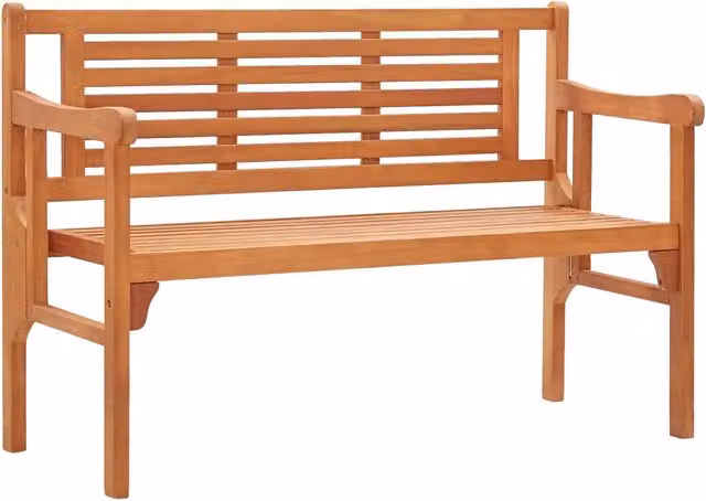 Panchina da giardino pieghevole vidaXL in legno massello trattato marrone L: 120 cm