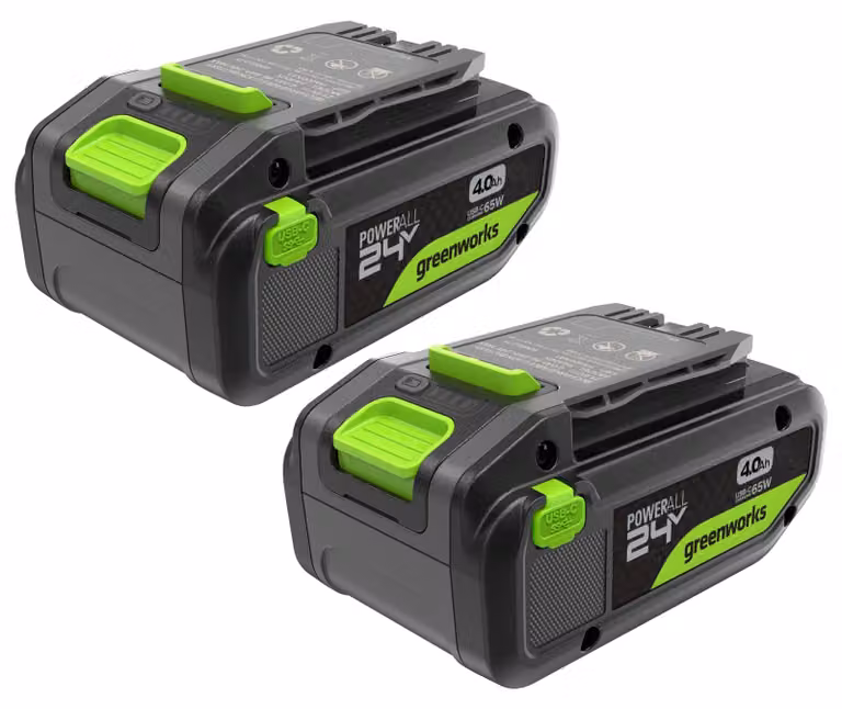 Batteria ricaricabile Greenworks TwinPack da 24V e 4Ah, ad alta potenza, con porta USB-C