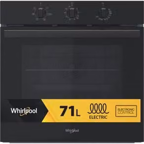 Forno elettrico da incasso Whirlpool nero con pulizia pirolitica e programmi automatici OMR35HR0B
