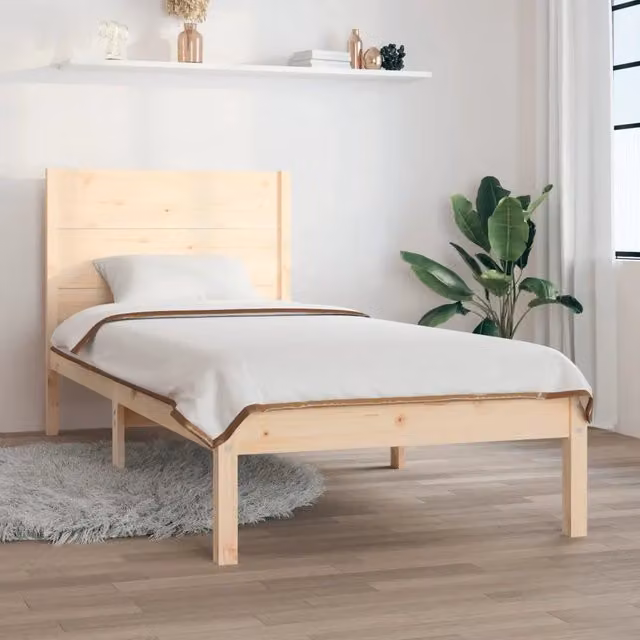 Giroletto-Struttura Letto in Legno Massello 90x190 cm Single 119565