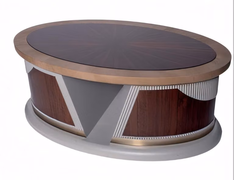 Brauner Holz-Schreibtisch im eleganten Design für Home-Office