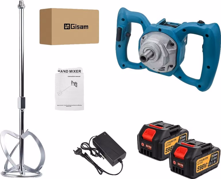 Betoniera, potenza 40V, controllo 6 velocità, 2 batterie