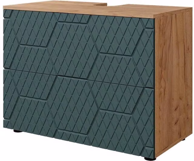 Mobiletto Irma Verde Vicco con 2 cassetti per bagno, L: 80 cm, P: 58.6 cm, H: 41 cm – 1