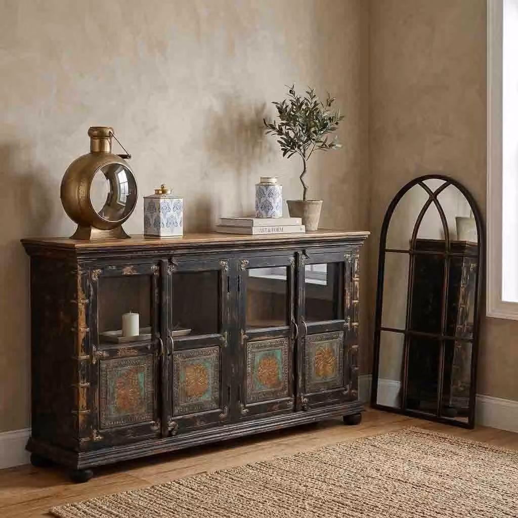 Credenza Wanderlust Deco in legno, vetro e metallo marrone L: 170 cm, P: 40 cm, H: 90 cm – 2
