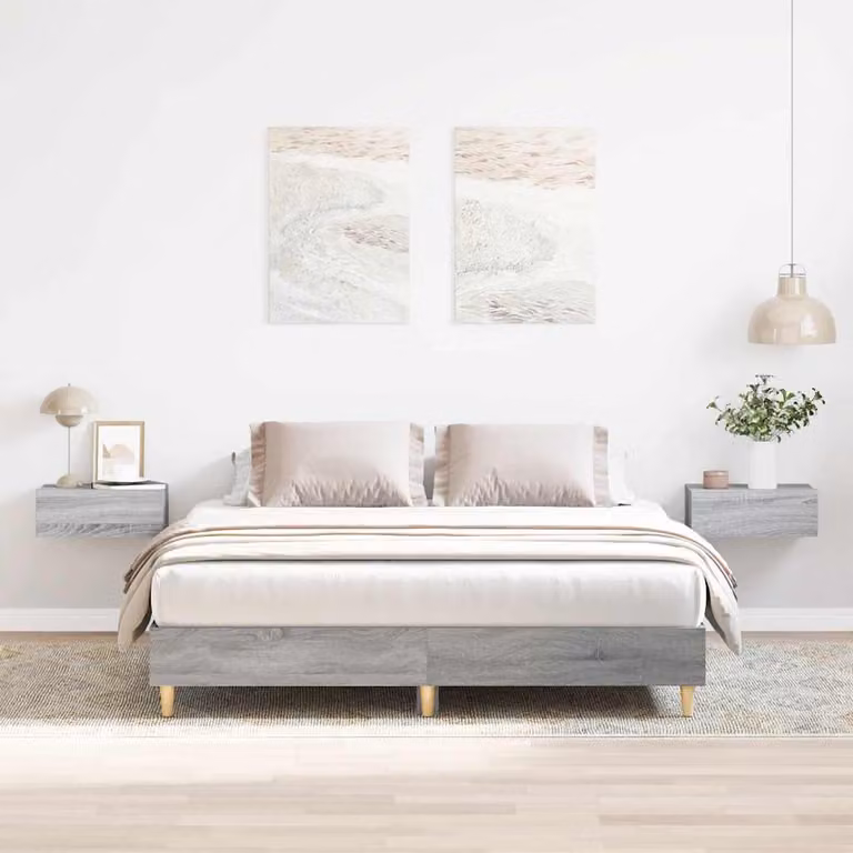Giroletto senza materasso vidaXL Grigio Sonoma in legno e MDF, L/P: 150 x 200 cm