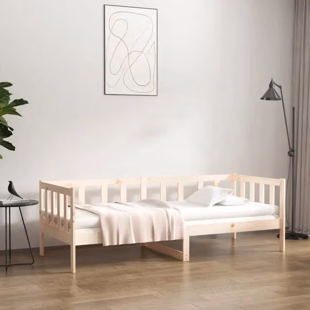 Dormeuse in legno massello di pino vidaXL senza materasso stile rustico L/P/H: 190 x 90 x 66 cm