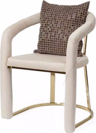 Beiger Designer Stuhl Luxus Holzrahmen Designer Esszimmer Holz Stühle