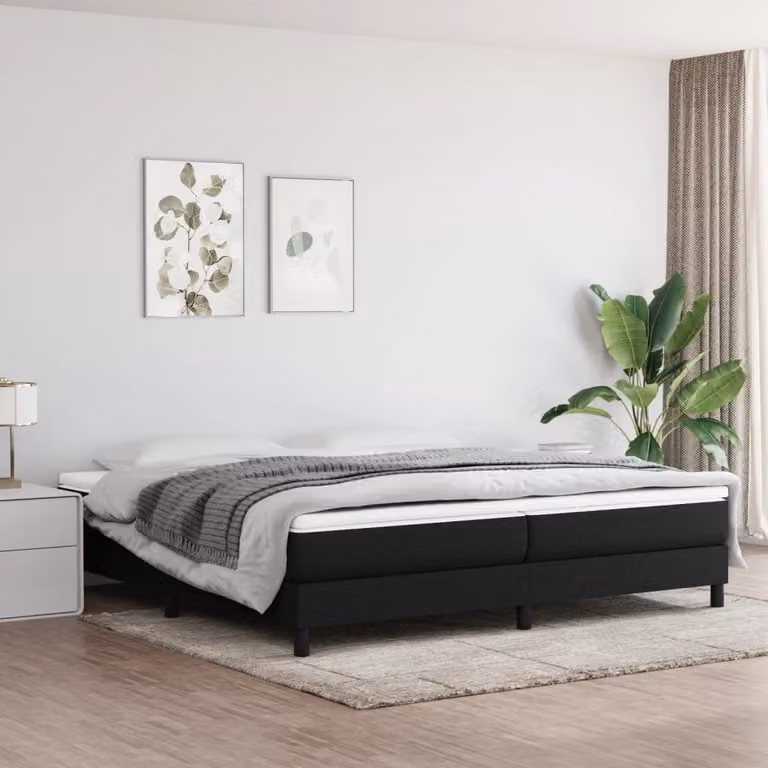 Maison Exclusive - Giroletto a Molle con Materasso Nero 200x200 cm in Tessuto